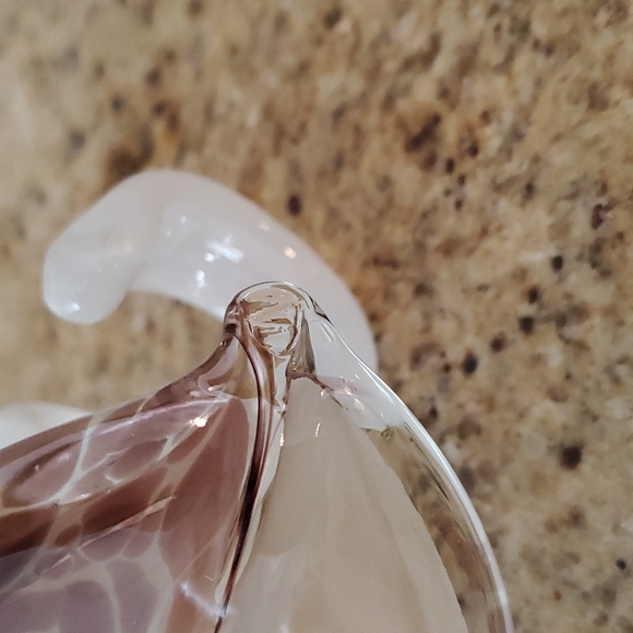 Handblown art glass 3 petales flower spiral stem - Picture 10 of 12